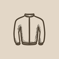 Image showing Biker jacket sketch icon.