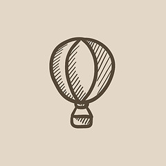 Image showing Hot air balloon sketch icon.