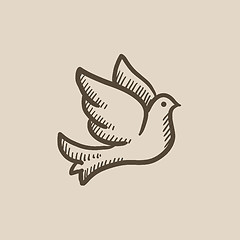 Image showing Wedding dove sketch icon.