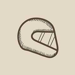 Image showing Motorcycle helmet sketch icon.