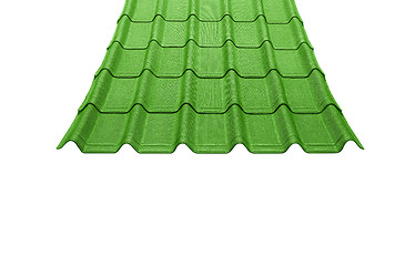 Image showing diagonal strip green roof top pattern background