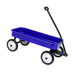 Image showing blue Wheelbarrow isolated