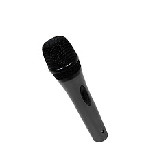 Image showing big black microphone on a white background