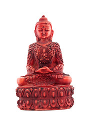 Image showing Red statue of budha front