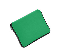 Image showing Green bag for laptop isolated