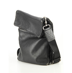 Image showing black leather bag