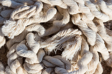 Image showing Old damaged tangled rope