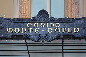 Image showing Casino Monte Carlo Sign