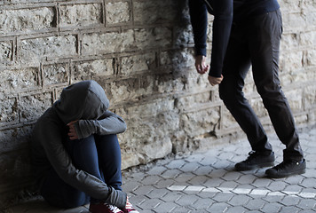 Image showing close up of addicts on street