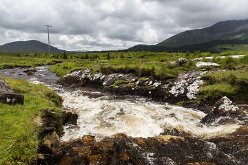 Image showing view to river and hills at connemara in ireland