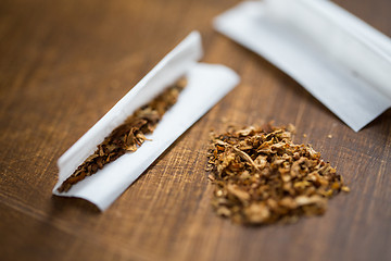 Image showing close up of marijuana or tobacco cigarette paper