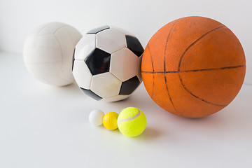 Image showing close up of different sports balls set