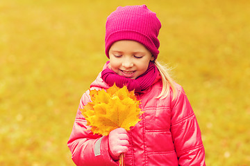 Image showing happy beautiful little girl portrait outdoors