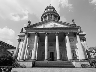 Image showing Franzoesischer Dom in Berlin in black and white