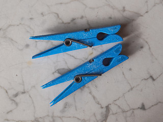 Image showing Blue Clothespin peg