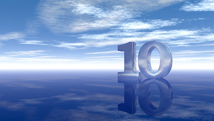 Image showing number ten under cloudy sky - 3d rendering