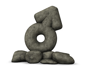 Image showing stone male symbol on white background - 3d rendering