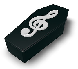 Image showing black casket whit clef - 3d rendering