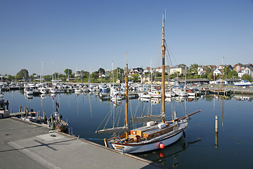 Image showing Calm morning in the marina