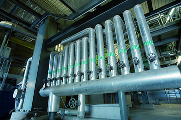 Image showing Industrial zone, Steel pipelines and valves