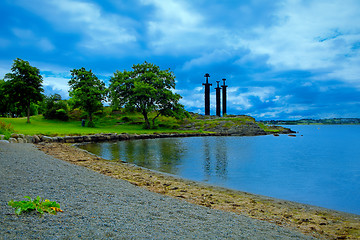 Image showing Swords in Rock Hafrsfjord, Norway