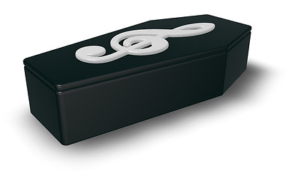 Image showing black casket with clef - 3d rendering