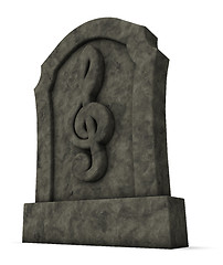 Image showing gravestone with clef symbol - 3d rendering