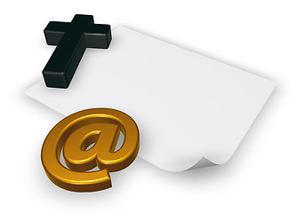 Image showing christian cross and email symbol - 3d rendering