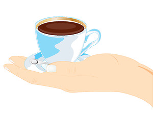Image showing Hand with cup coffee