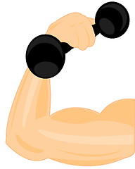 Image showing Hand with dumbbells