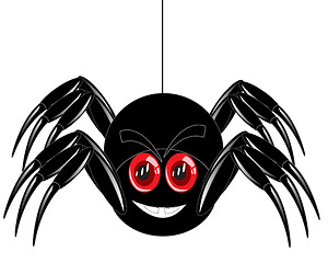 Image showing Cartoon of the spider on white