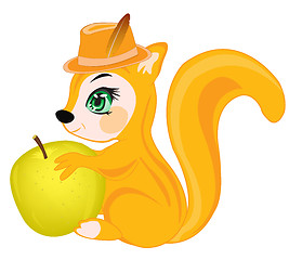 Image showing Squirrel with apple