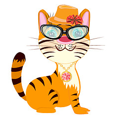 Image showing Cartoon fashionable tigress