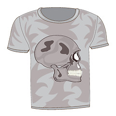 Image showing T-shirt with drawing of the skull