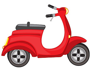 Image showing Red motor scooter
