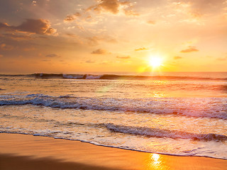 Image showing Sunrise on beach