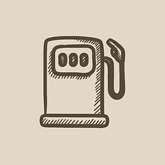 Image showing Gas station sketch icon.