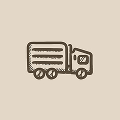 Image showing Delivery truck sketch icon.