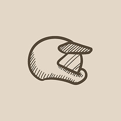 Image showing Motorcycle helmet sketch icon.