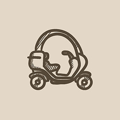 Image showing Rickshaw sketch icon.