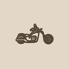 Image showing Motorcycle sketch icon.