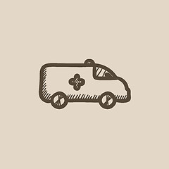 Image showing Ambulance car sketch icon.