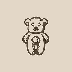 Image showing Teddy bear sketch icon.