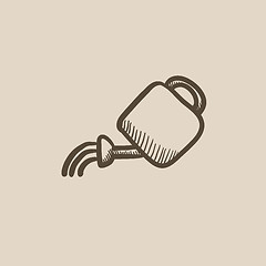 Image showing Watering can sketch icon.