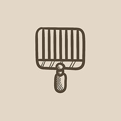 Image showing Empty barbecue grill grate sketch icon.