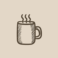 Image showing Mug of hot drink sketch icon.