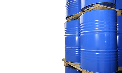 Image showing Chemical tanks stored at the storage of waste isolated on white 