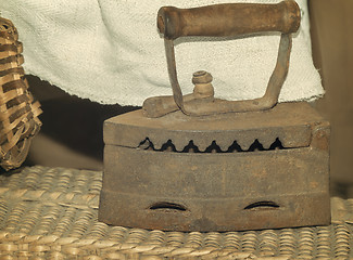 Image showing Vintage cast iron iron.