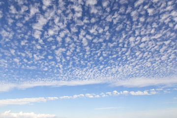 Image showing Blue sky and white fluffy clouds.