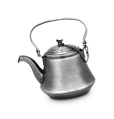 Image showing metal tea pot on a white background
